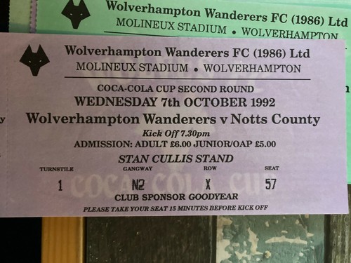 TICKETS: Wolves Wolverhampton Wanderers HOME AWAY 50er 70er 80er 1990s - Bild 124 von 206