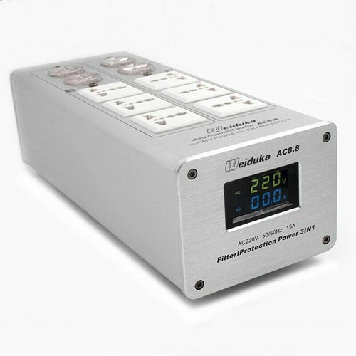 Weiduka 15A 3000W Dual LCD Mains Audio Power Purifier Filter AC Power Socket New - Picture 3 of 8
