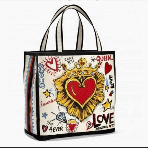 Brighton Fashionista Queen Of Love Tote Bag Multi Women's Size OS - Picture 2 of 6