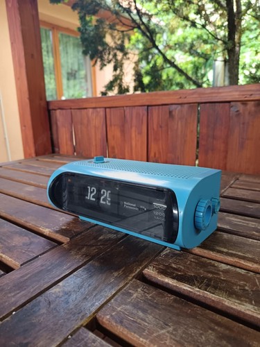 Radio alarm clock flip clock National Panasonic RC-1103B in baby blue color - Picture 3 of 12