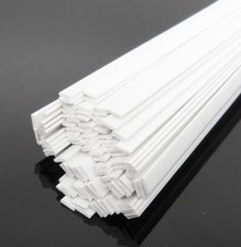 Pack of 10 ABS Styrene Plastic Flat Rectangular Bars 1*4mm 9.8" White