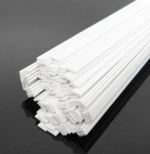 Pack of 10 ABS Styrene Plastic Flat Rectangular Bars 1*4mm 9.8" White