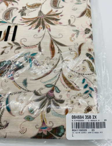 J.Jill ~ 2X ~ NEW Very Pretty  & Comfy Curved-Hem Cotton Tee ~ NWT(1C4)LAST ONE! - Imagen 7 de 7