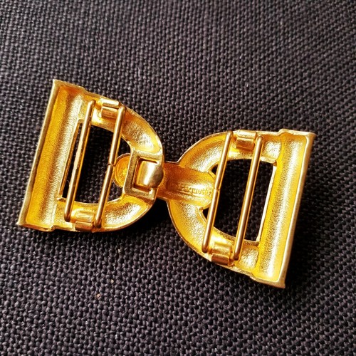 VTG DESIGNER SIGNED Douglas Paquette GOLD BUCKLE Retro 80s 90s Runway MODERNIST - Picture 7 of 11