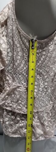 Forever 21 XXI Knit Sleeveless Cardigan Size Medium Dusty Pink Lace - Picture 4 of 7