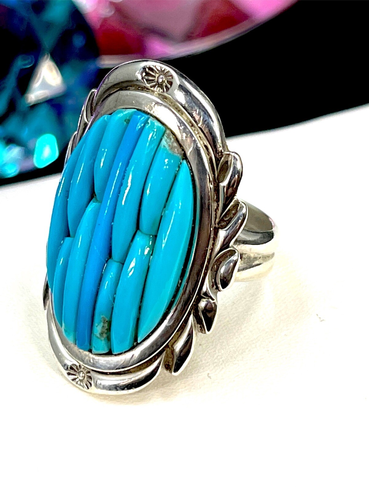 Fabulous Signed Vintage Native American Navajo 7 Kingman Turquoise Sterling Silver Bracelet Fabulous Signed Vintage Native American Navajo 7 Kingman Turquoise Sterling Silver Bracelet