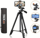 Trépied Aluminium 55 Pouces pour Appareil Photo & Smartphone - Léger avec Sac de Transport,