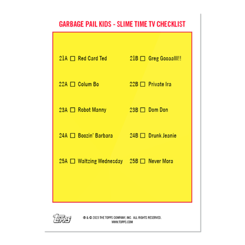 2023 Topps Garbage Pail Kids: Prime Slime Trashy TV - Wave 5 "Factory SEALED"! - Bild 6 von 7