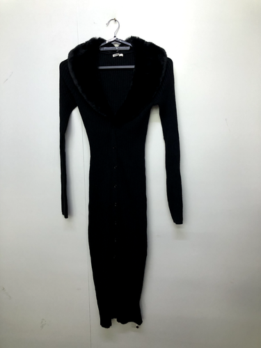 HOUSE OF CB 'Raine' Black Faux Fur Trim Dress S 8/10 3330 - Bild 10 von 11