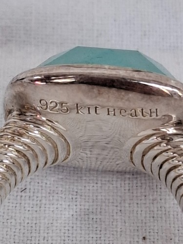 Kit Heath Ring Sterling Silver Blue/Green Agate Stone - Picture 6 of 7