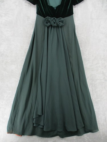 Vintage Michaelangelo Kleid 6 Kleid Samt Chiffon Blumen Schleppe Event Whimsigoth - Bild 7 von 12