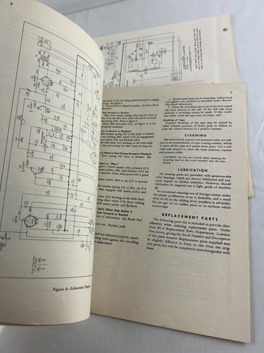 RCA Victor Tape Recorder SRT-301 & 6-HFT-1 Service Data Schematics & Parts - Picture 4 of 4