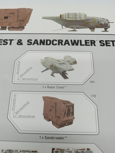 New. Star Wars The Mandalorian Razor Crest and Sandcrawler Set Paper Model Kit - Picture 7 of 7