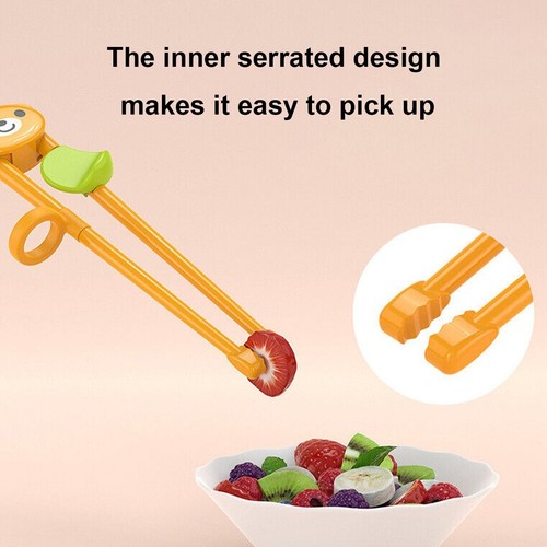 3X Kids Children Training Chopsticks Cartoon Practice Tableware Widen Serrations - Picture 5 of 10