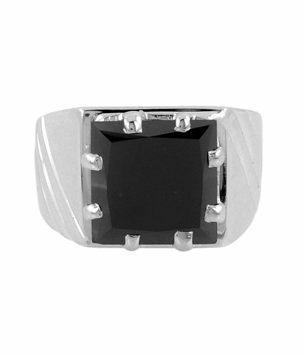 Anillo Diamante Negro Regalo Aniversario Tungsteno Cuadrado 7.70 Ct Corte 925-Esterlina AAA - Imagen 3 de 5