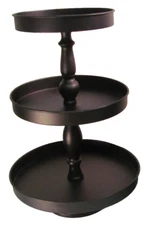 Black 3 Tiered Metal Tray Stand Decorative Farmhouse, Coffee Station