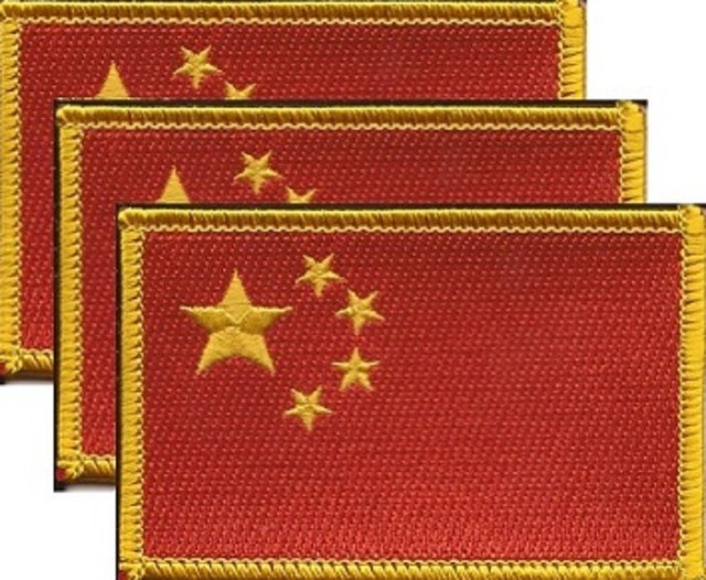 3 CHINA FLAG EMBROIDERED PATCHES IRONON NEW 2.5 x 3.5" FREE