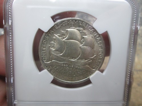1936 LONG ISLAND COMMEMORATIVE SILVER HALF DOLLAR IN UNCIRCULATED NGC MS64 - Picture 4 of 4