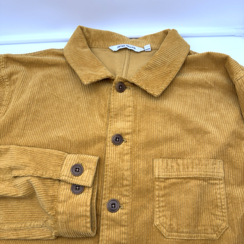 Peter Millar XL Herren Cord Chore Mantel Jacke Shacket Hemdjacke Dijon Gold