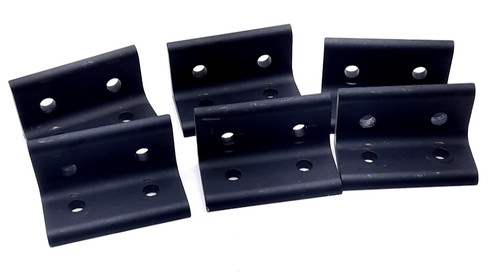 Lot of 6 80/20 4303 Aluminum Extrusion Inside 90 Degree Corner Brackets, 4-Hole - Picture 1 of 4
