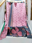 VINTAGE INDIAN FABRIC  KANTHA QUILT/THROW - TWO SIDED