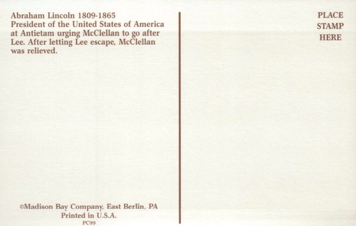 Präsident Abraham Lincoln & McClellan in Antietam, Amerikanischer Bürgerkrieg - Postkarte - Bild 2 von 2