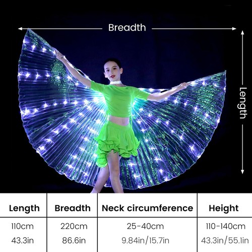 Capa LED Alas de Hadas Adultos Niños Bailarines Colorido Luminoso Mariposa Fiesta - Imagen 14 de 28