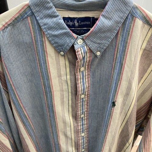 Polo Ralph Lauren Herren Handgewebtes Langarm Streifen Button Down Hemd Größe Xl - Bild 1 von 16
