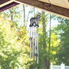 23"Long Thai Elephant Trunk Up Round Top Wind Chime Home Decor Unique Gift