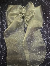 20 pcs Sheer Chair Decor Bow Sash 104" x 7" Olive Green Wedding Party Organza