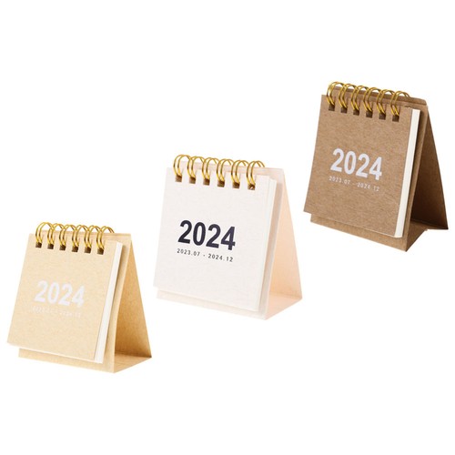 3 Pcs Mini Calendrier De Bureau Mensuel Décoratif Papeterie Esthétique - Photo 2/12
