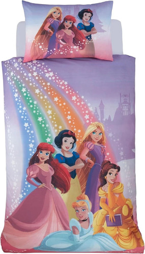 Disney Princess Single Duvet Reversible Cover Set Bedding Gift - Picture 4 of 5