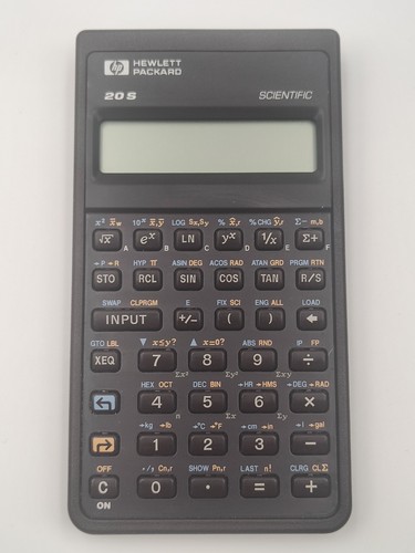HP Hewlett Packard 20S wissenschaftlicher Taschenrechner 80er 1987 braun Schutzhülle - Bild 5 von 11