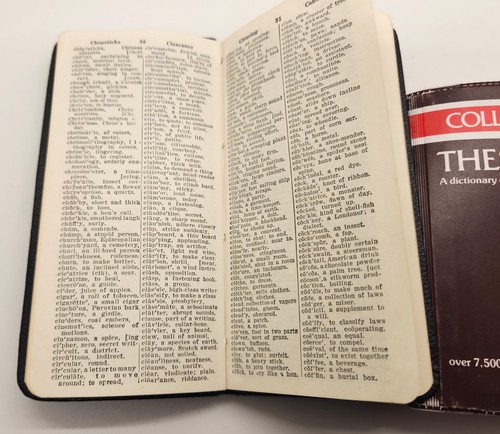 Vintage 1950s Vest Pocket Webster Dictionary & Collins Gem Thesaurus 1983 Books - Picture 3 of 7