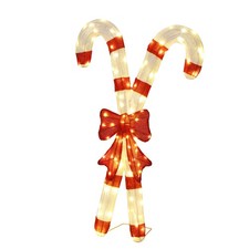 Lighted Candy Cane Red BLiowknot Christmas Decorations for Xmas Outdoor Indoor