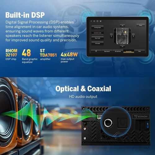 Eonon SD1X6S Single Din 10.95in 2K Android 13 Car Stereo CarPlay Android Auto - Bild 7 von 9