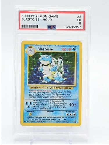 BLASTOISE 1999 POKEMON GAME BASE SET RARE HOLO 2/102 PSA 5 Q0465