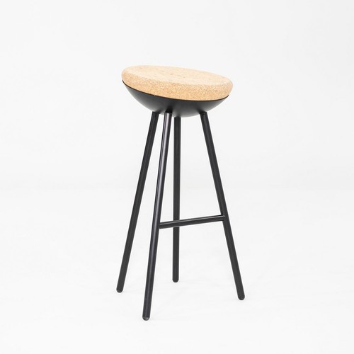 2010s Note Design Studio for Mitab Boet Bar Stool in Metal w/ Cork Seat 5x Avail - Picture 11 of 12