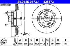 2x Bremsscheibe ATE 24.0125-0173.1 für HONDA EV EU EP CIVIC INTEGRA DC5 7 CTDi