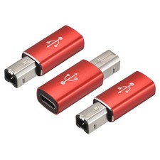 3Stk USB C Buchse zu MIDI-Konverter Adapter Typ-C zu USB B Adapter Drucker rot