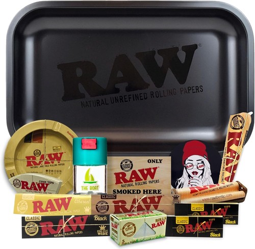 Stylish RAW Smoker's Set: Rolling Tray, Organic Papers & Tools for Connoisseurs - Picture 3 of 10
