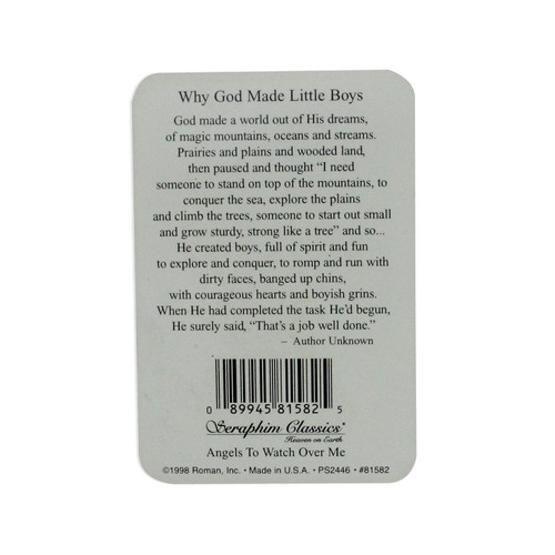 Roman 25 Seraphim Classics "Why God Made Little Boys" Prayer Cards #81582 - Imagen 2 de 2