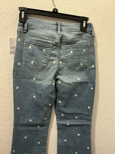 Kinder High Rise bestickt 70er Jahre Schlag Jeans Neu mit Etikett Größe 14 - Bild 5 von 7