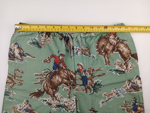 Vintage Nick & Nora Kinder Jungen XL 14/16 Pyjamahose grün Western Kurt Cobain Cowboy - Bild 4 von 12