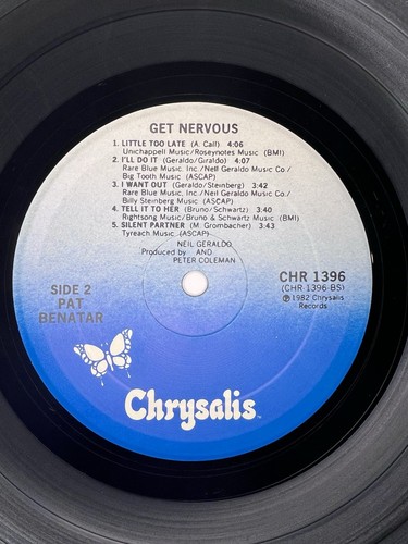 Pat Benatar - Get Nervous - Chrysalis 1982 Vinyl Record LP 33 RPM Album R114646 - Picture 12 of 13