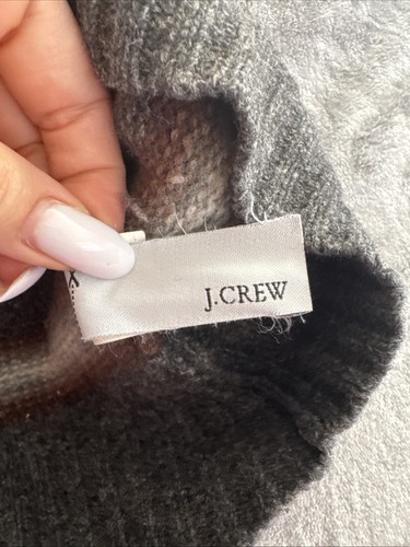 J. Crew Men's XL Striped 100% Wool Sweater Crewneck Gray Burgundy Red - Picture 7 of 10