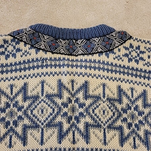 Dale of Norway Classic Nordic 100% Wool Cardigan Sweater - Blue - Men's Size 42 - Picture 15 of 24