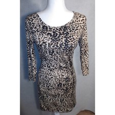 Leopard print stretch bodycon dress