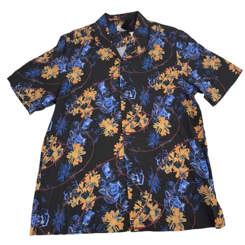 NWT Ksubi Hyperflower Resort Black Short Sleeve Tencel Shirt Size L - Picture 5 of 11