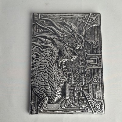 3D Drachenauge geprägtes Journal Notizbuch Fantasy Silberdrache